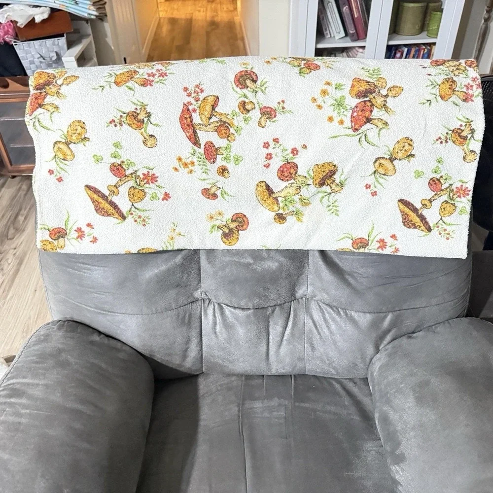Vintage Merry Mushroom Style‎ Throw Blanket Handmade